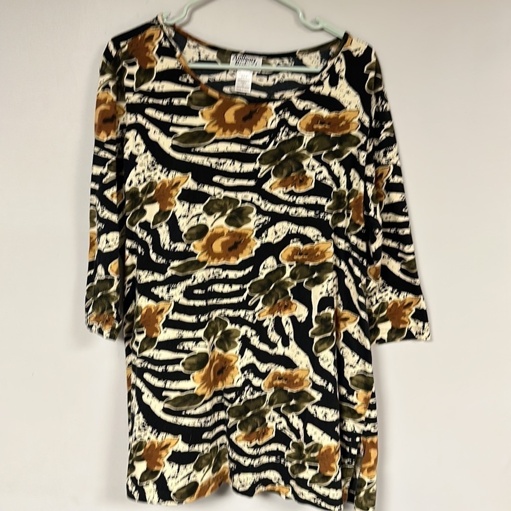 Anthony Richards Floral  Tunic 100% Cotton Top, XL (runs big)